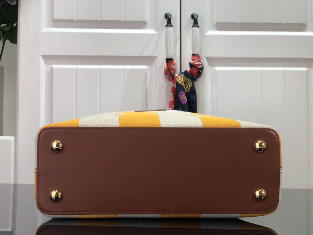 L0vis Vvtt0n Capucines Embroidery Replica Bag Orange M48865