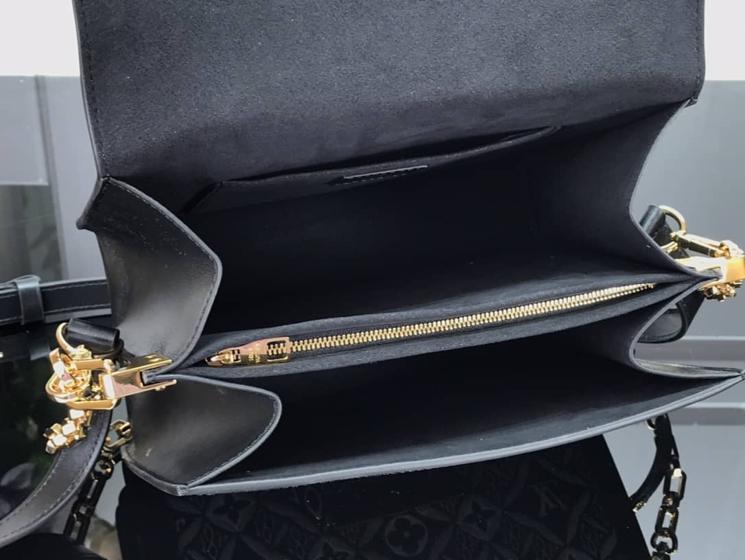 L0vis Vvtt0n Since 1854 Jacquard Pattern Dauphine MM Replica Shoulder Bag Black M57211