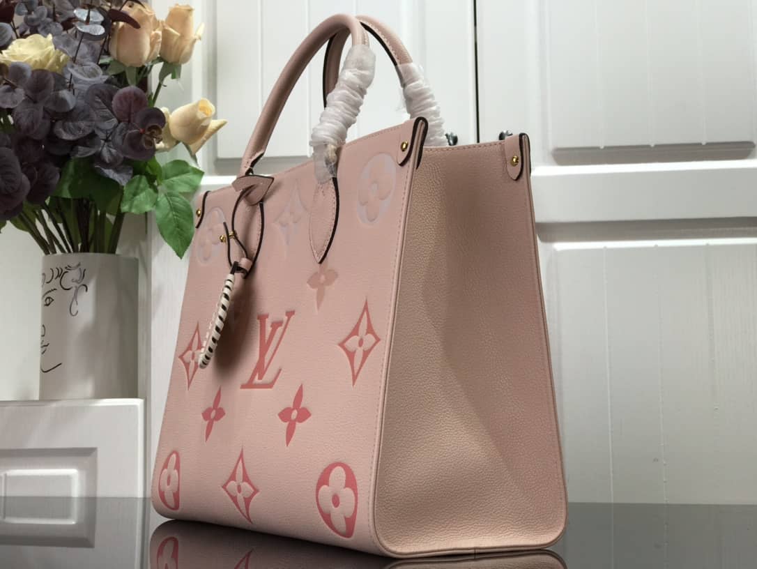 L0vis Vvtt0n On the Go MM Monogram Empreinte Two-way Tote Replica Pink M45717