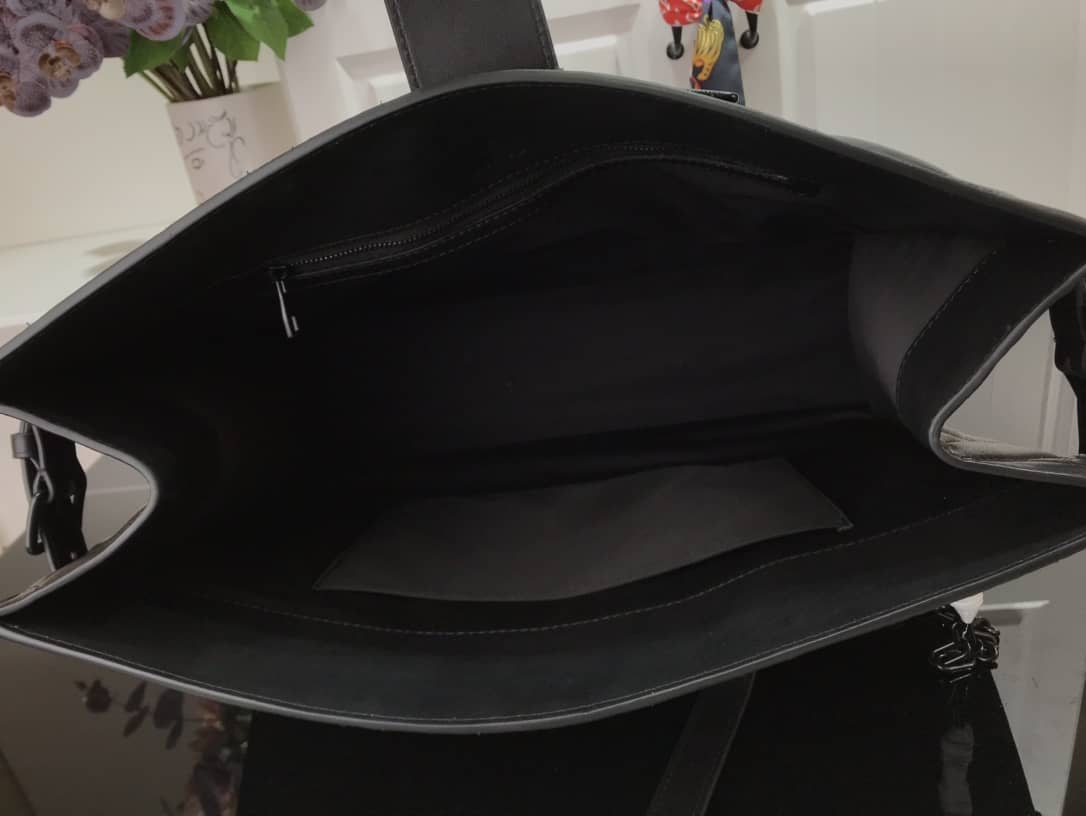 Luxury Mens Leather Logo Chain Tote