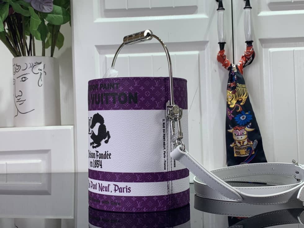 L0vis Vvtt0n Paint Can Purple M81591 Replica Bucket Bag