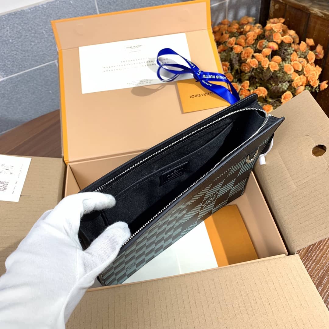 L0vis Vvtt0n Standing Pouch Damier Infini Replica Green N60448