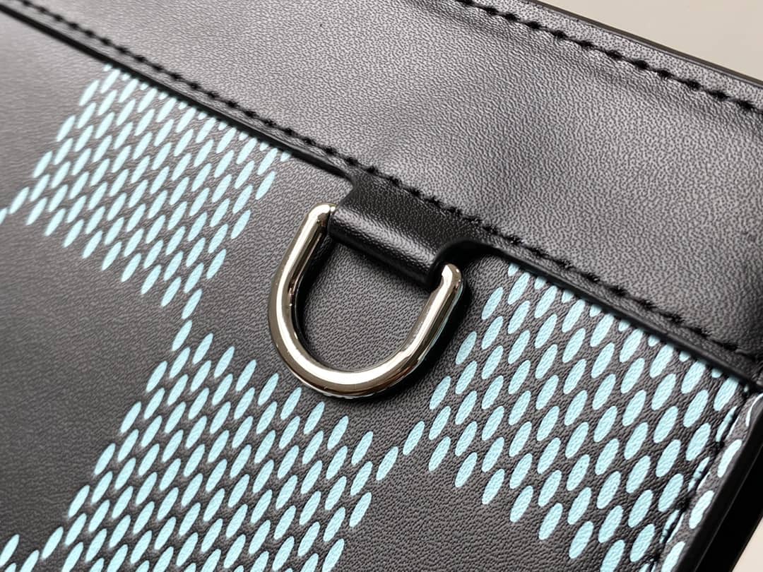 L0vis Vvtt0n Damier Infini 3D Cowhide Leather Standing Pouch Replica Green N60449