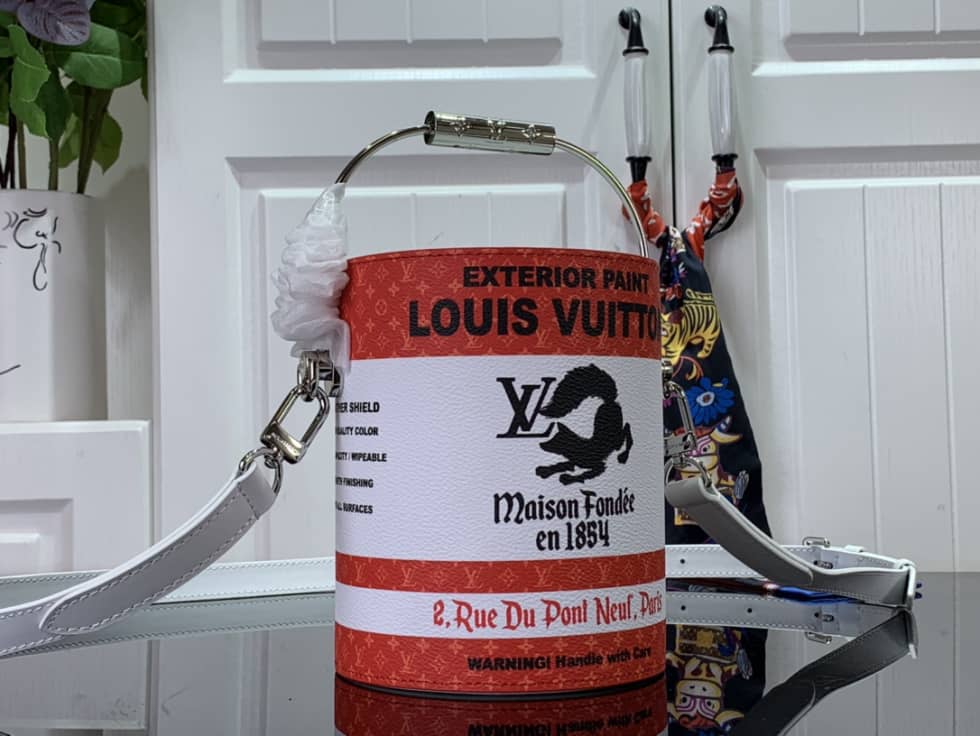 L0vis Vvtt0n Paint Can Small Red M81595 Replica Bucket Bag