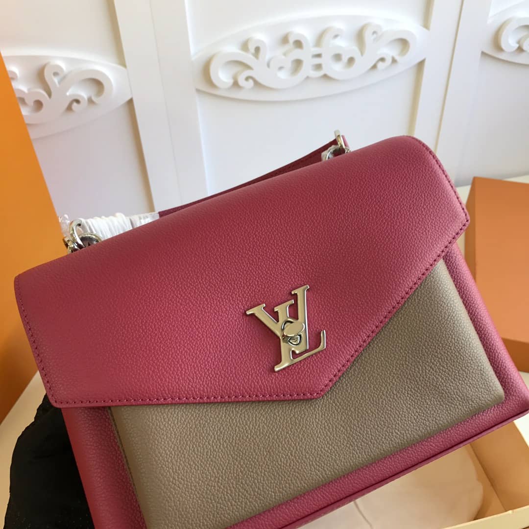 L0vis Vvtt0n MyLockMe 2way Leather Grain Replica Satchel Pink M54849