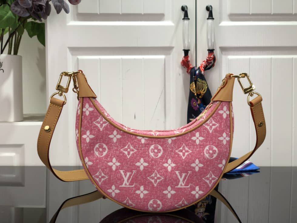L0vis Vvtt0n Denim Loop Bag Pink M81166 Replica Hobo