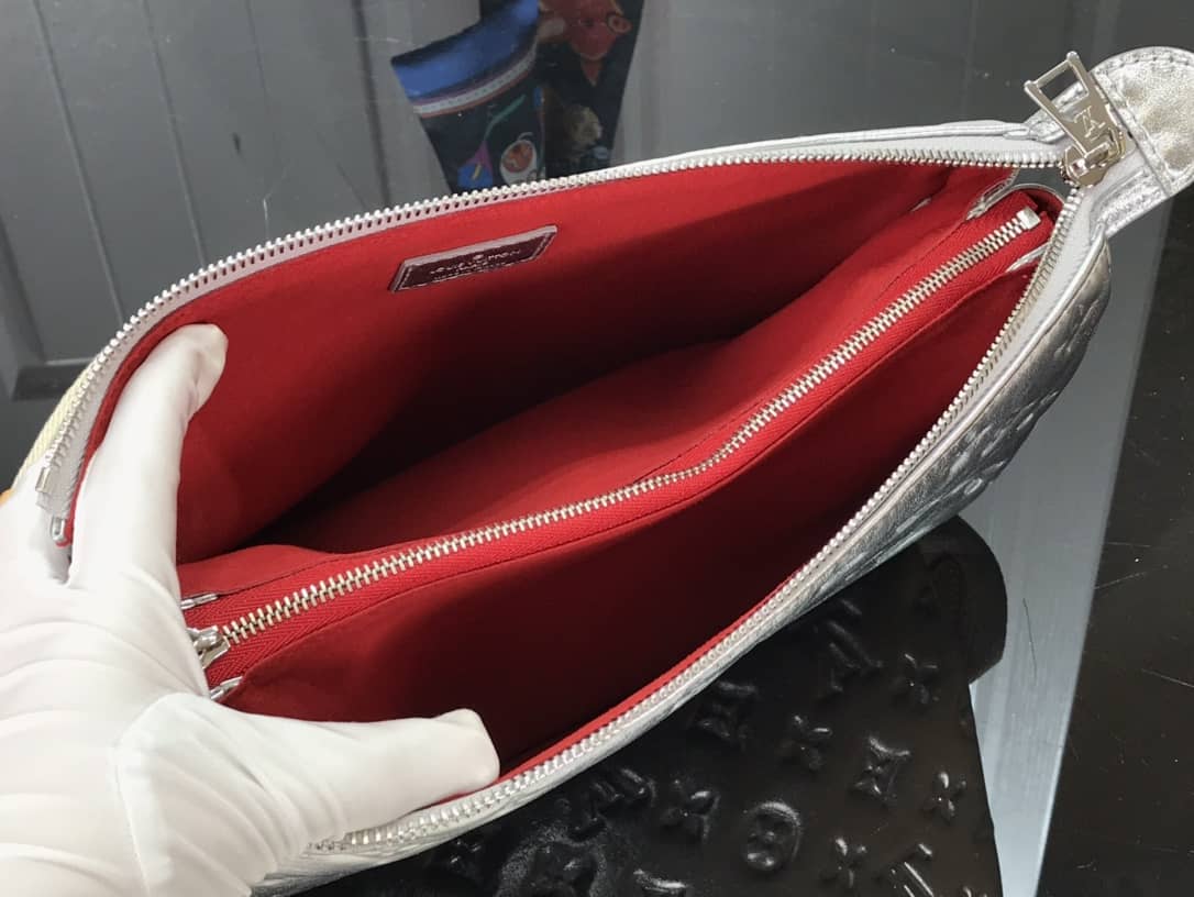 L0vis Vvtt0n Cream Coussin PM Monogram Embossed Lambskin Replica Bag Silver M57793