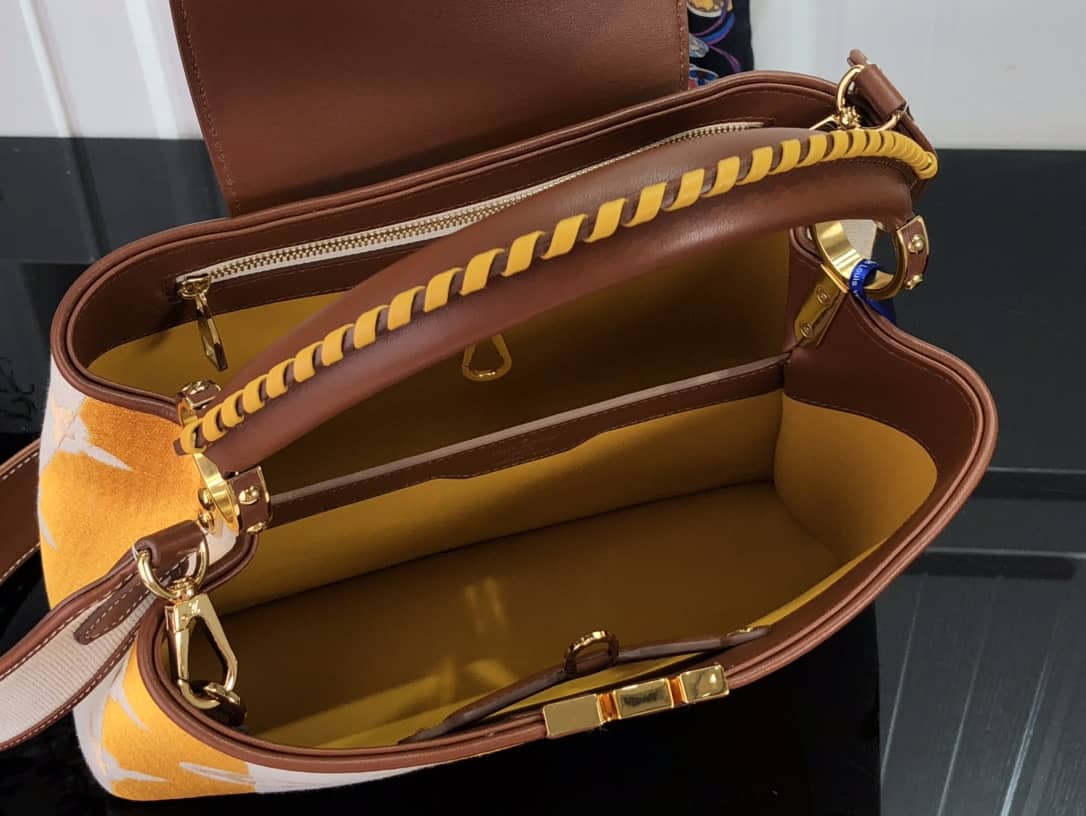 L0vis Vvtt0n Capucines Embroidery Replica Bag Orange M48865