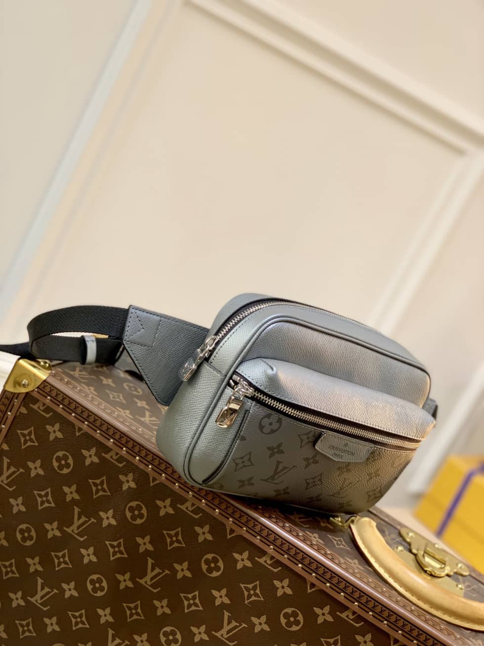 LV Bum Bag Dupe Outdoor Bumbag Monogram Eclipse Taiga Black M30245