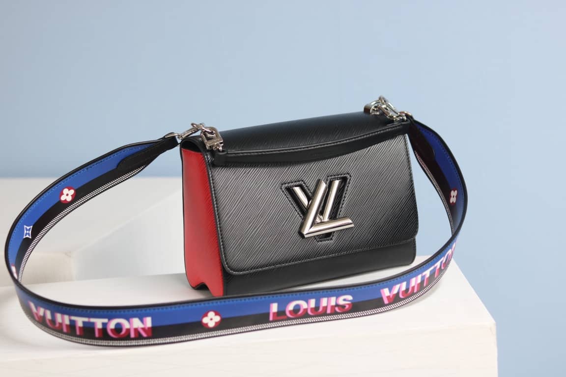 L0vis Vvtt0n Textured Epi Leather Twist Series Bag Black