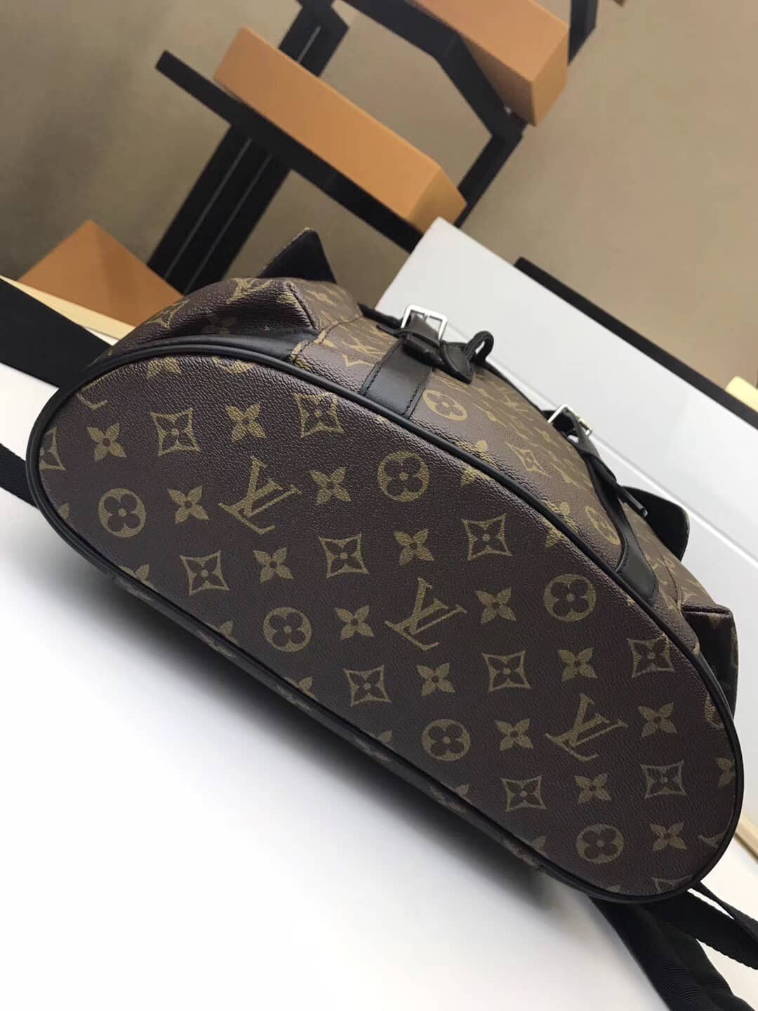 L0vis Vvtt0n Christopher PM Monogram Macassar Canvas Leather Replica Backpack M43735