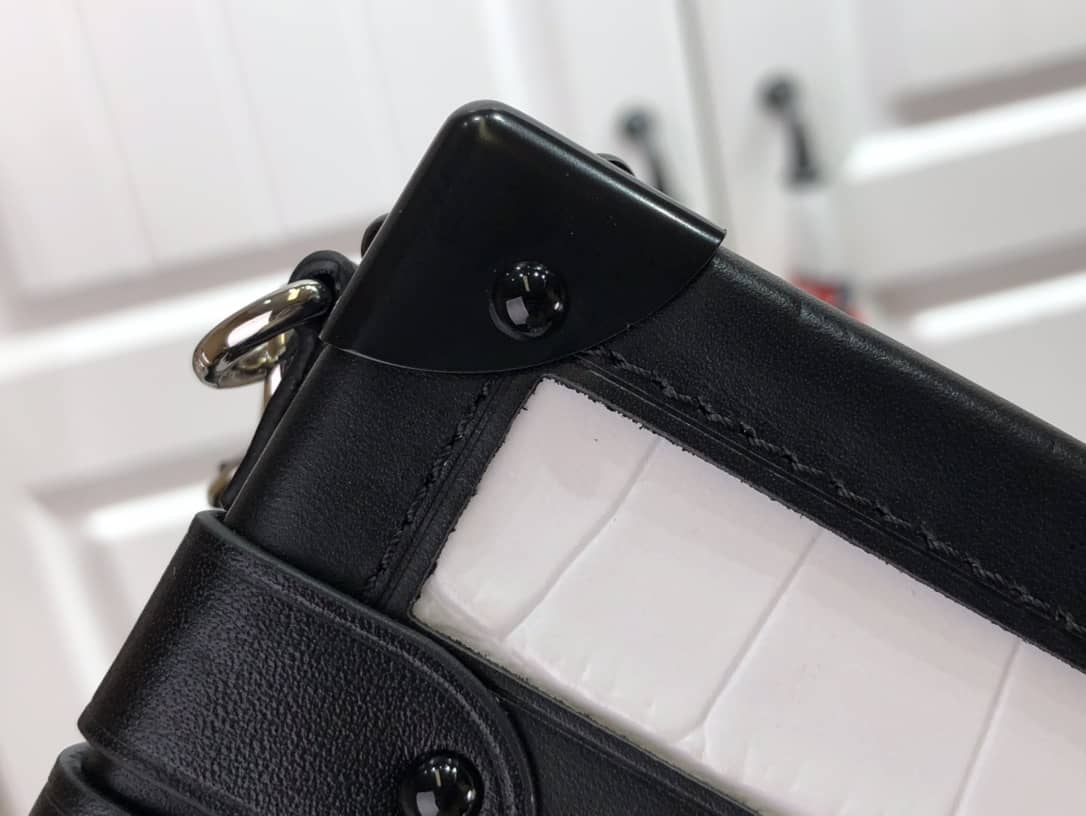 L0vis Vvtt0n Petite Malle Brilliant Alligator Leather Replica Handbag White N93817