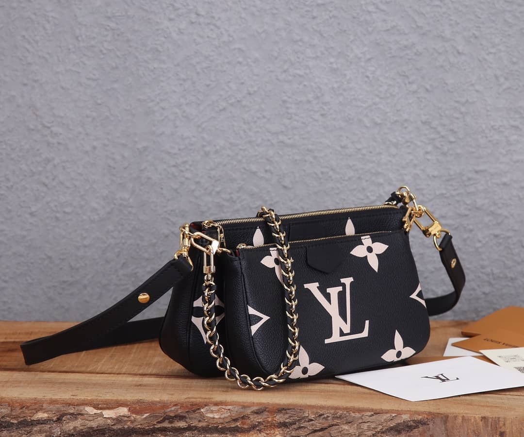 L0vis Vvtt0n Pochette Monogram Empreinte Cowhide Leather Replica Crossbody Bag Black M45777