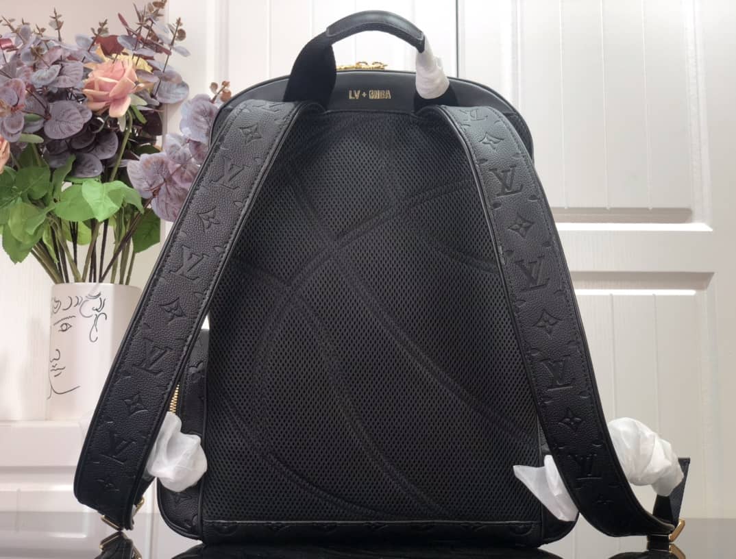LV Backpack Replica x NBA Basket Grain Leather Monogram Black M57972