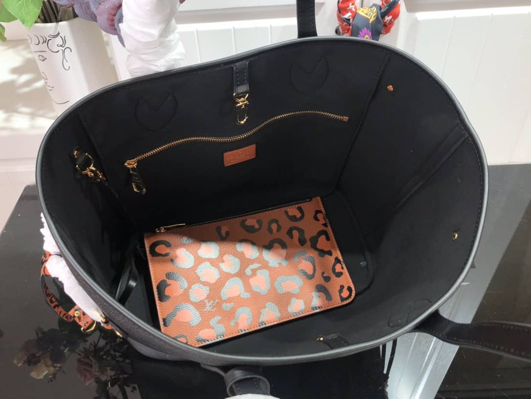 L0vis Vvtt0n Neverfull Dupe MM Monogram Empreinte Medium Bag Replica Black M45856