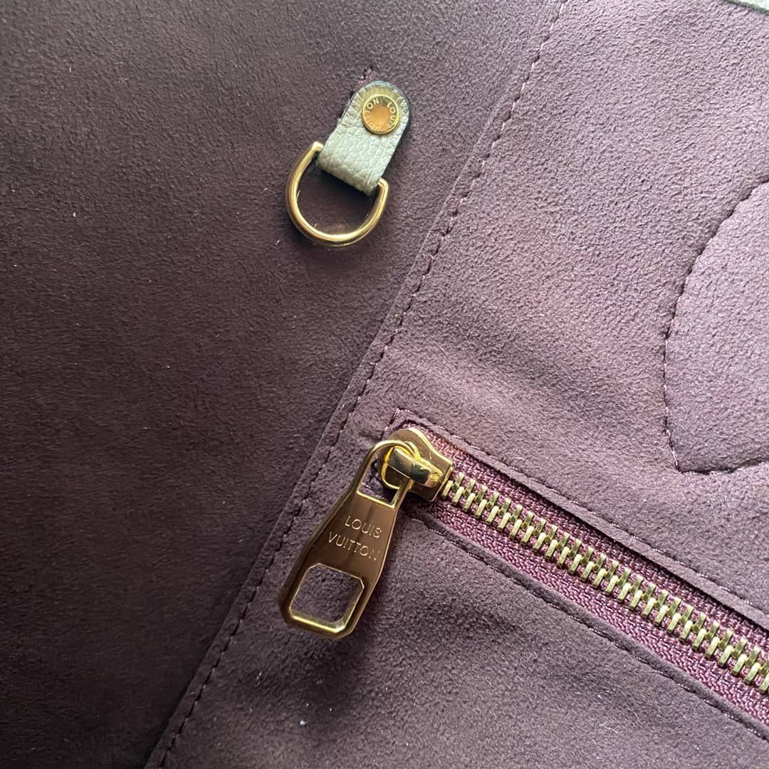 L0vis Vvtt0n Neverfull Dupe MM Monogram Empreinte Leather Bag Replica Gray M45685