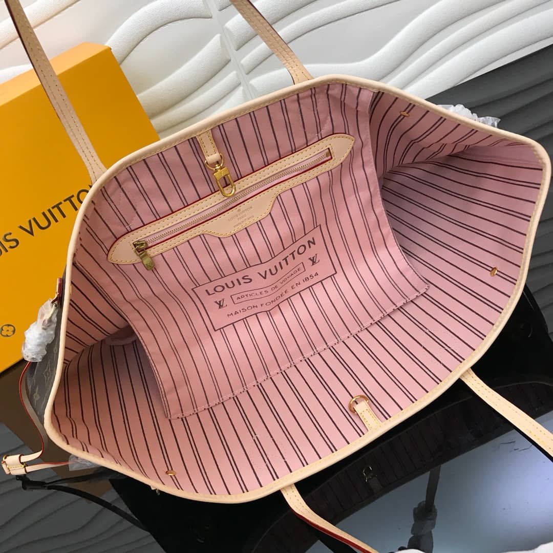 L0vis Vvtt0n Neverfull Dupe Monogram GM Shoulder Bag Replica Pink M40990