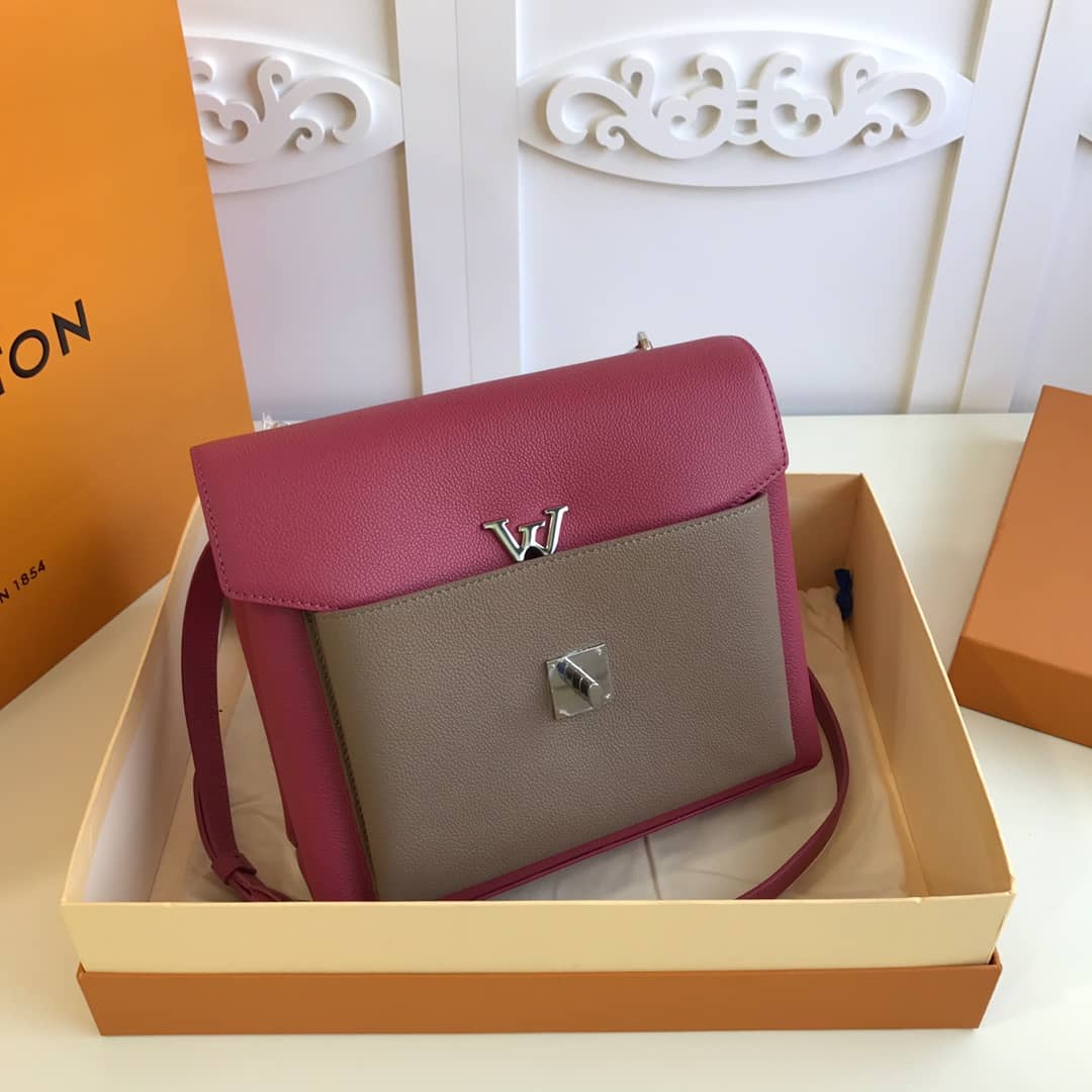 L0vis Vvtt0n MyLockMe 2way Leather Grain Replica Satchel Pink M54849
