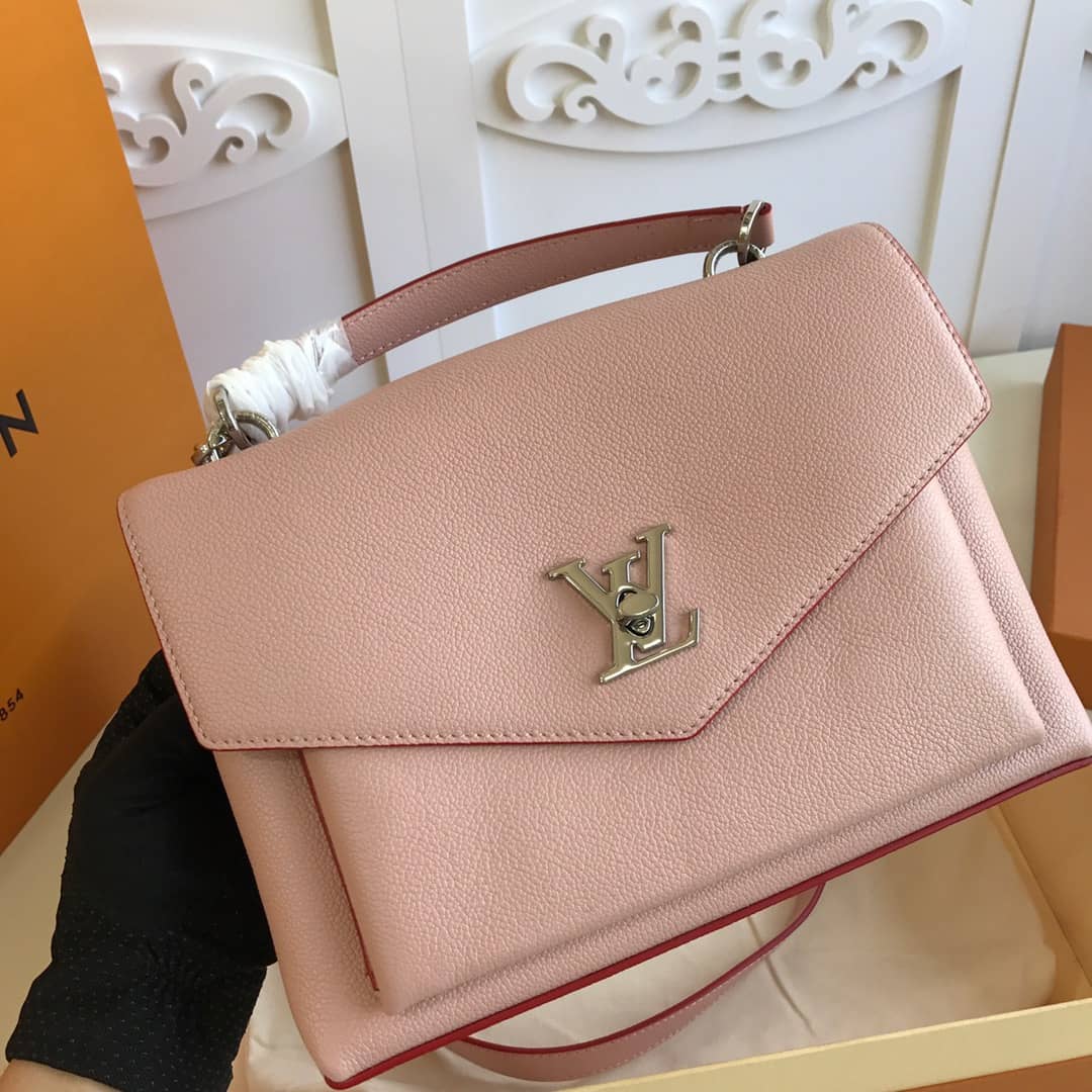 L0vis Vvtt0n MyLockMe 2way Leather Grain Replica Satchel Pink M54849