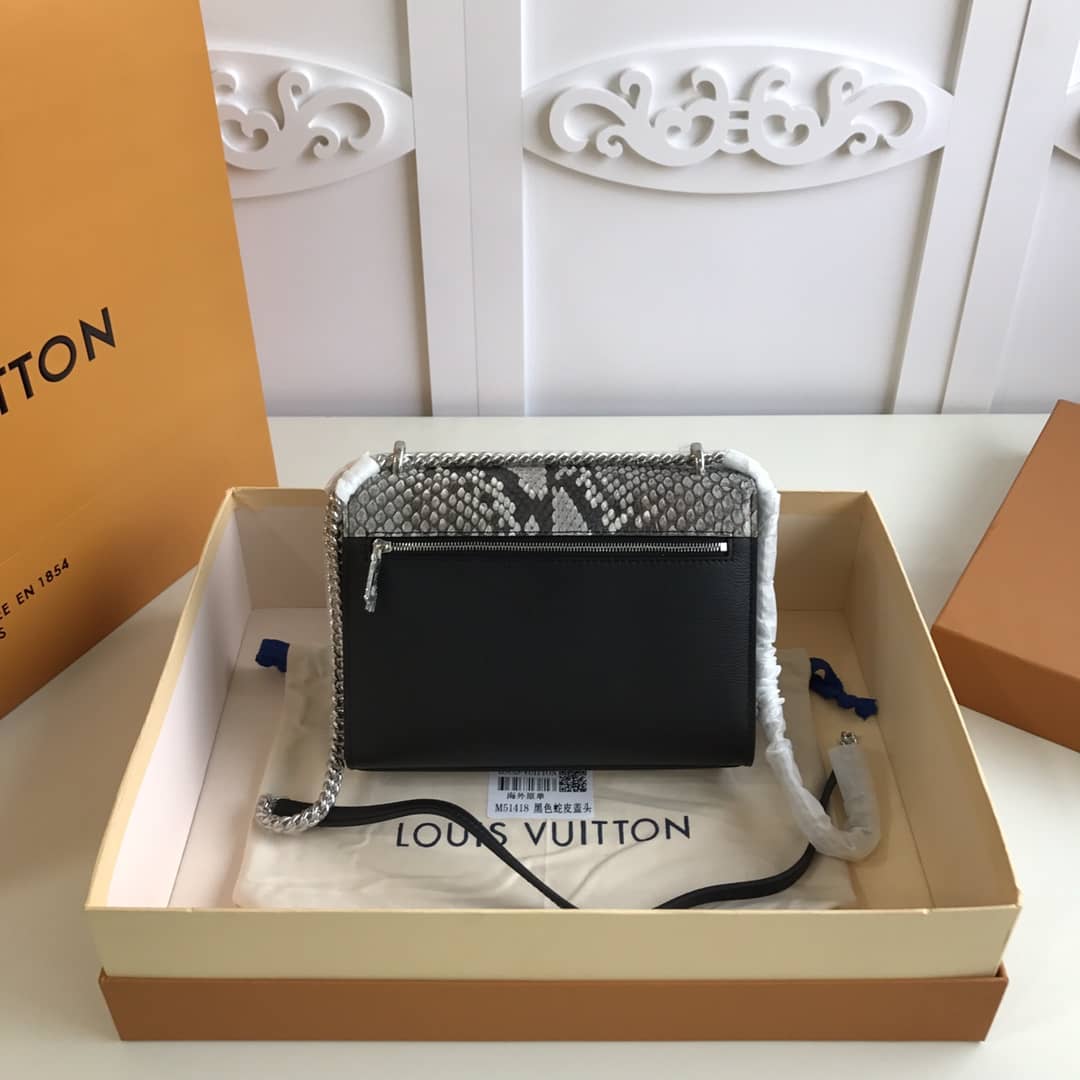 L0vis Vvtt0n MyLockMe BB Calf Chain Replica Shoulder Bag Black Beige M51418