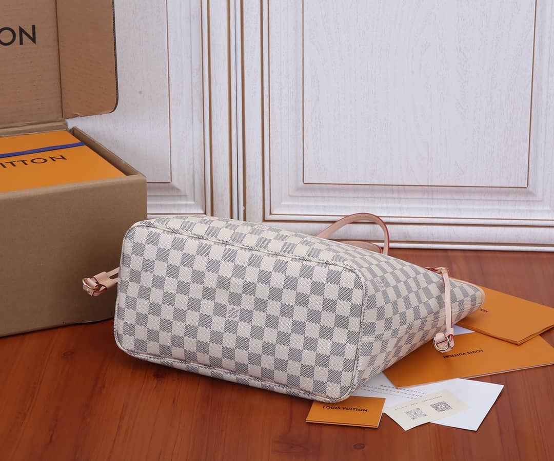 L0vis Vvtt0n Neverfull MM Damier Azur Tote Replica White N41361