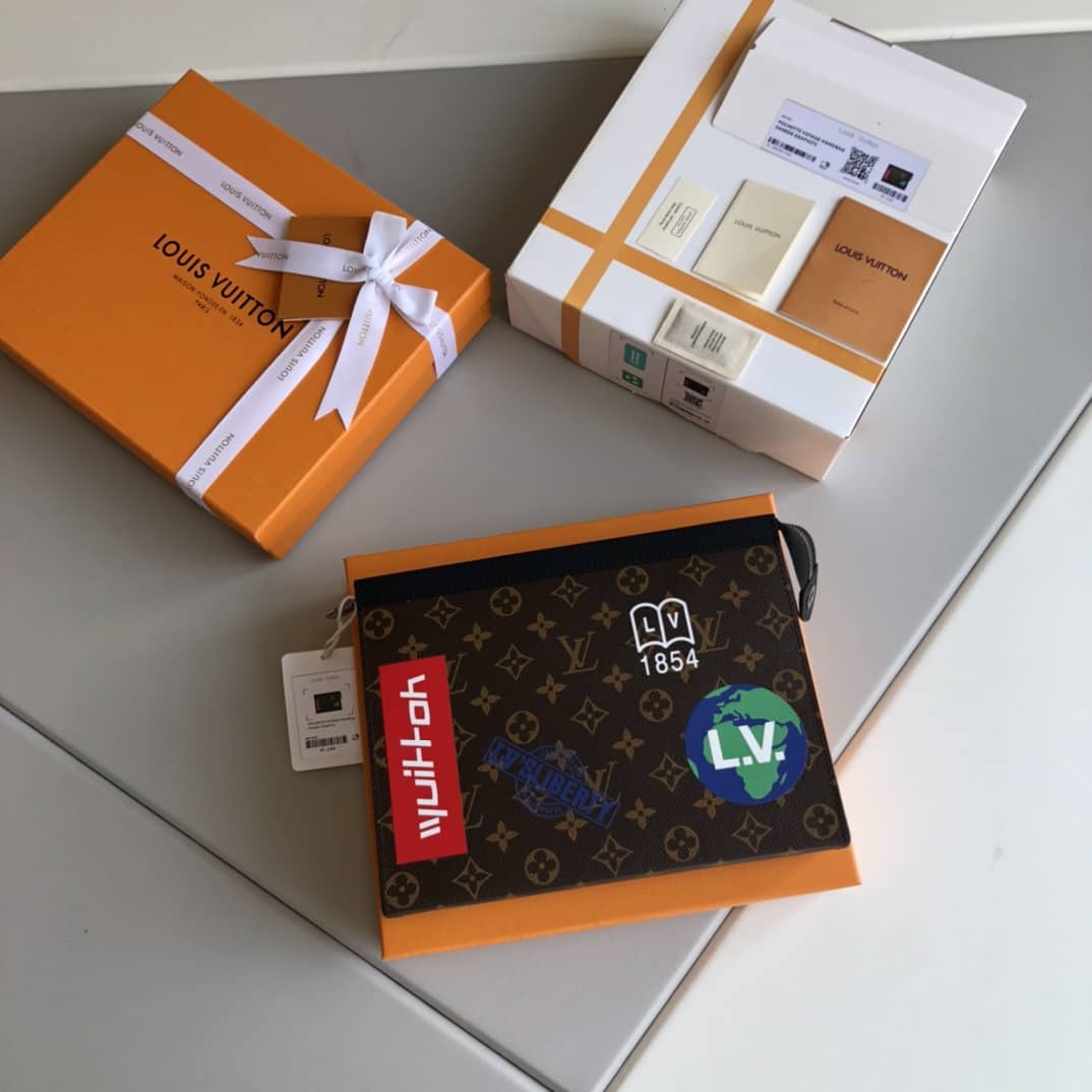 L0vis Vvtt0n Monogram Eclipse Canvas Replica Pochette Voyage MM Brown M61692