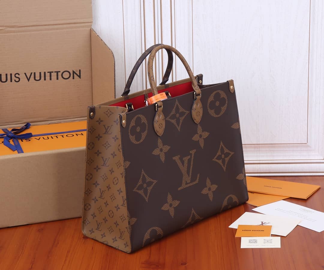 L0vis Vvtt0n Reversible Monogram Onthego 2way Brown Coated Replica Tote
