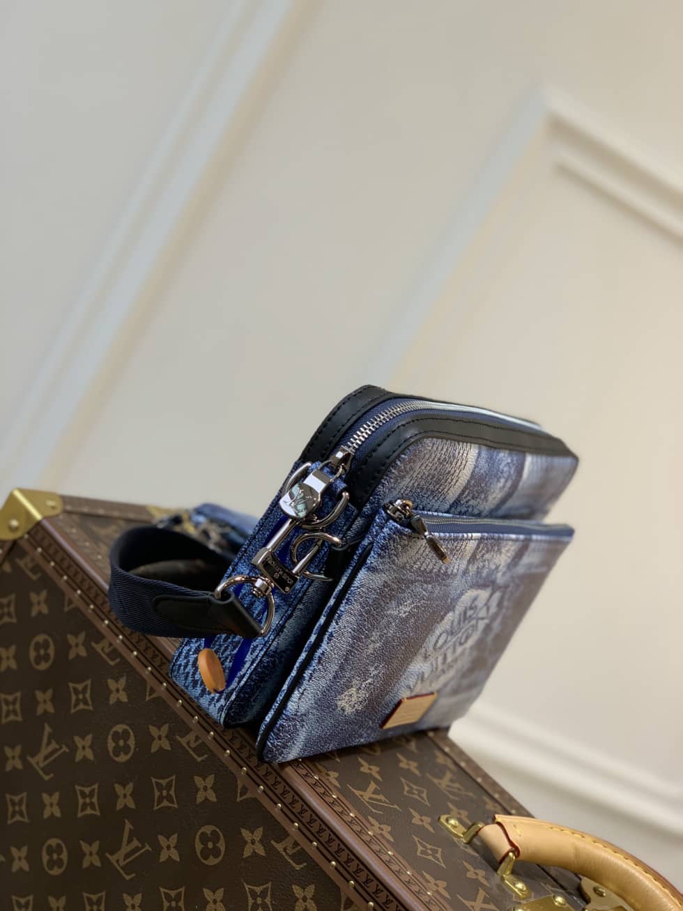 L0vis Vvtt0n Trio Damier Salt Stone Blue N50068 Replica Messenger Bag