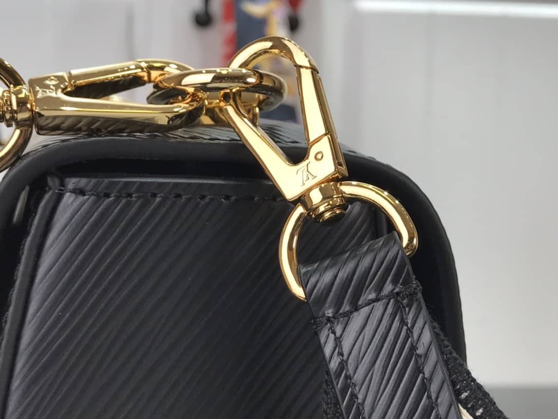 L0vis Vvtt0n Twist MM Golden Lock Handle Epi Leather Replica Crossbody Bag Black M57506
