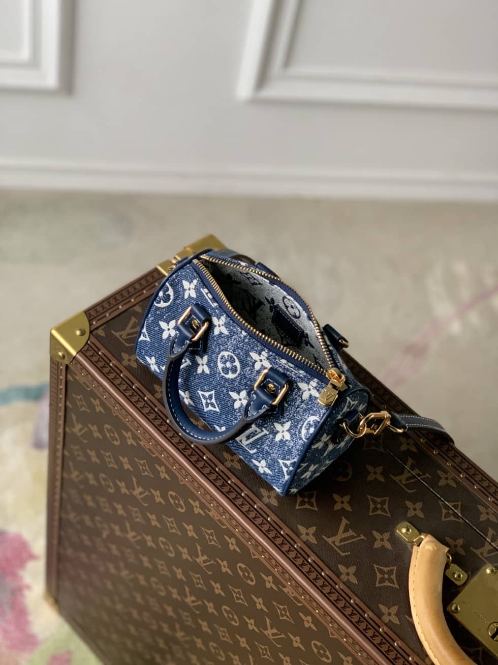 L0vis Vvtt0n Nano Speedy Denim Leather M81168 Replica Crossbody Bag