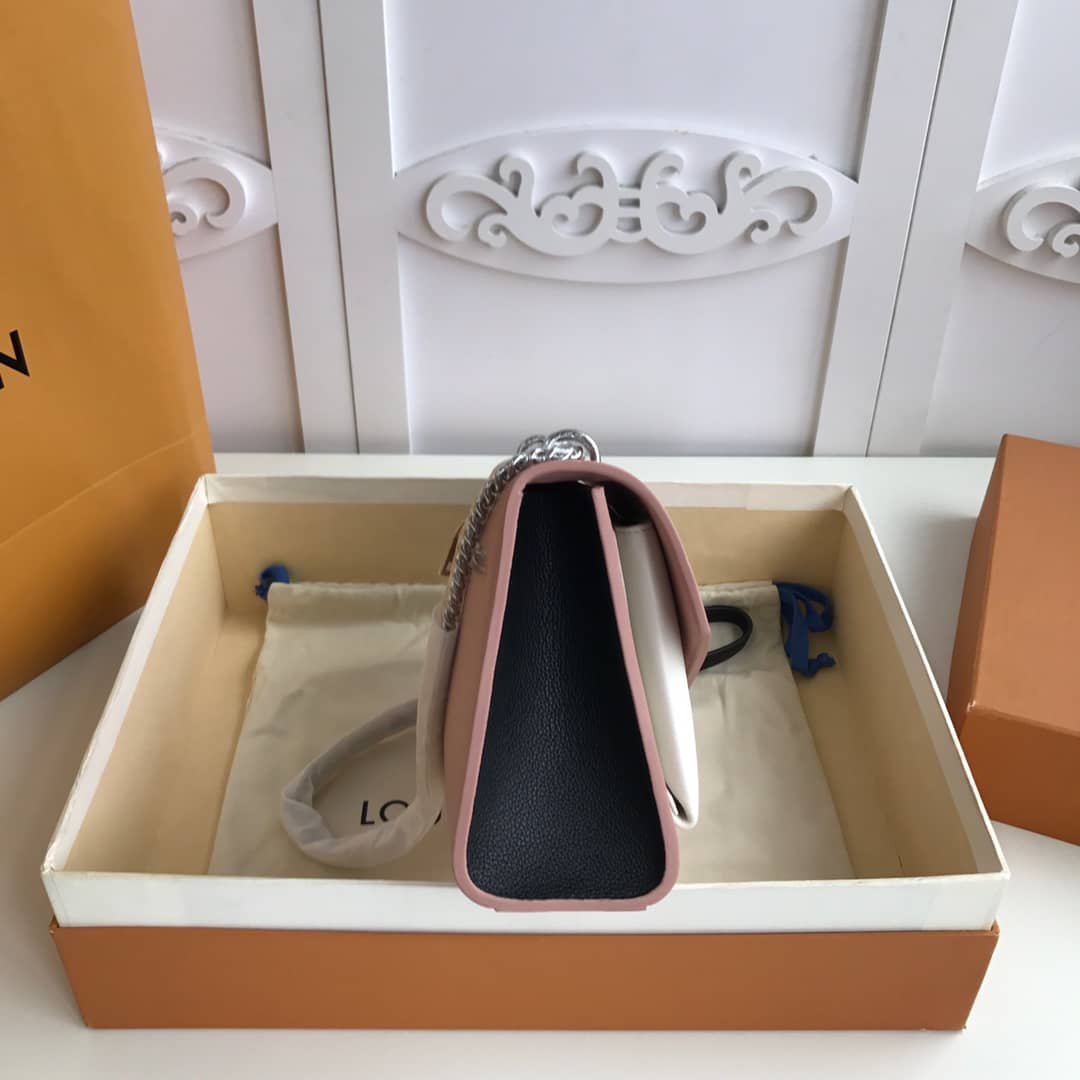 L0vis Vvtt0n MyLockMe BB Calf Chain Replica Shoulder Bag Pink White M51418