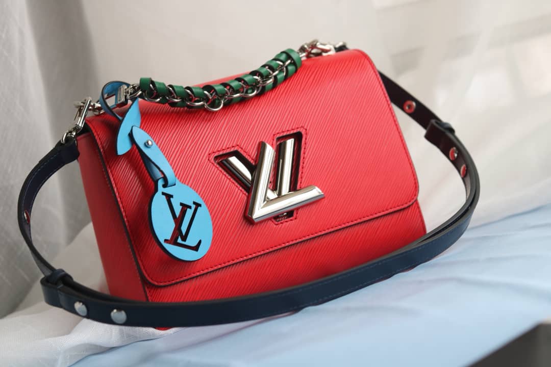 LV Tote Dupe Twist MM Crossbody Bag Replica Red M50305