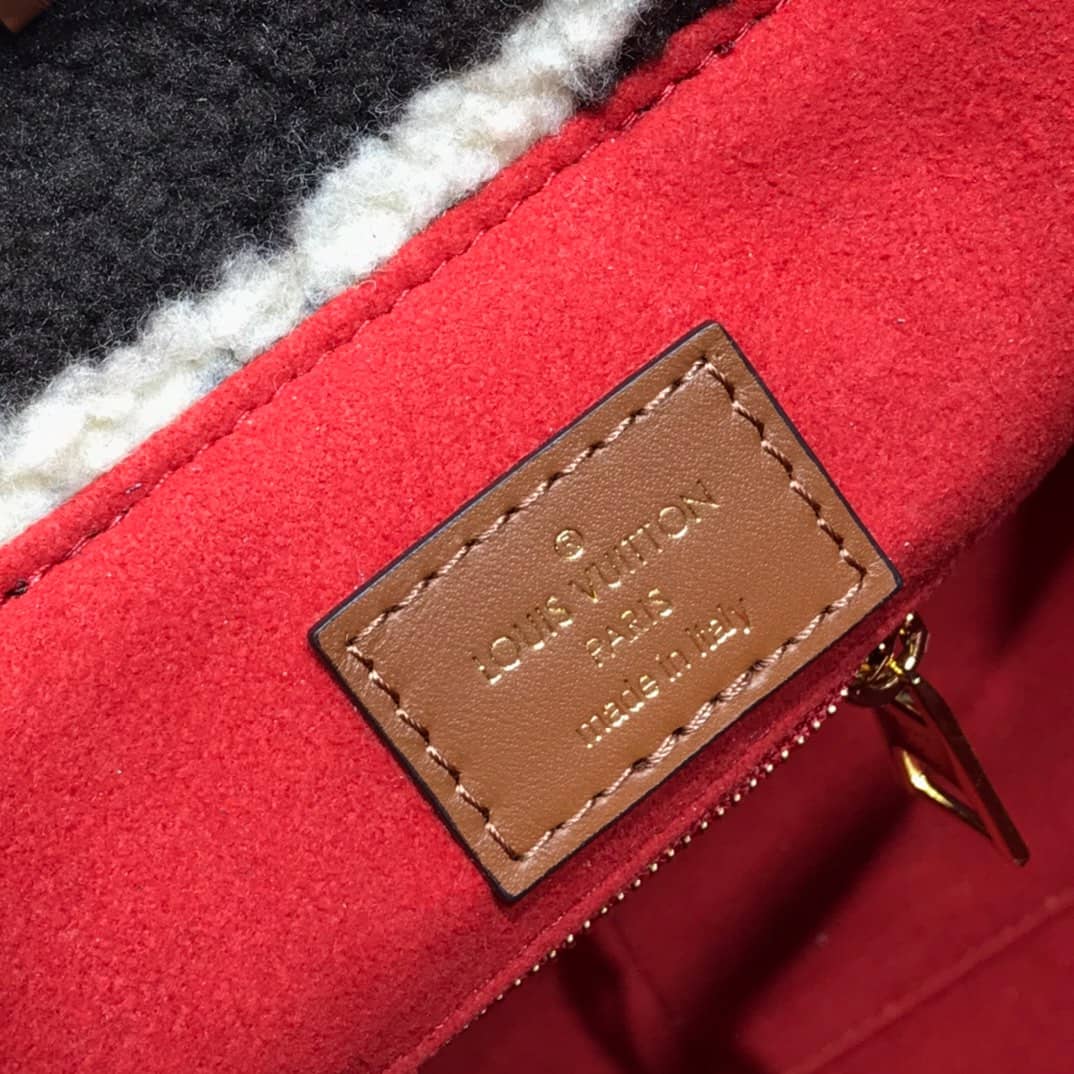 L0vis Vvtt0n Onthego Teddy Shearling Limited GM Tote Replica Black M55421