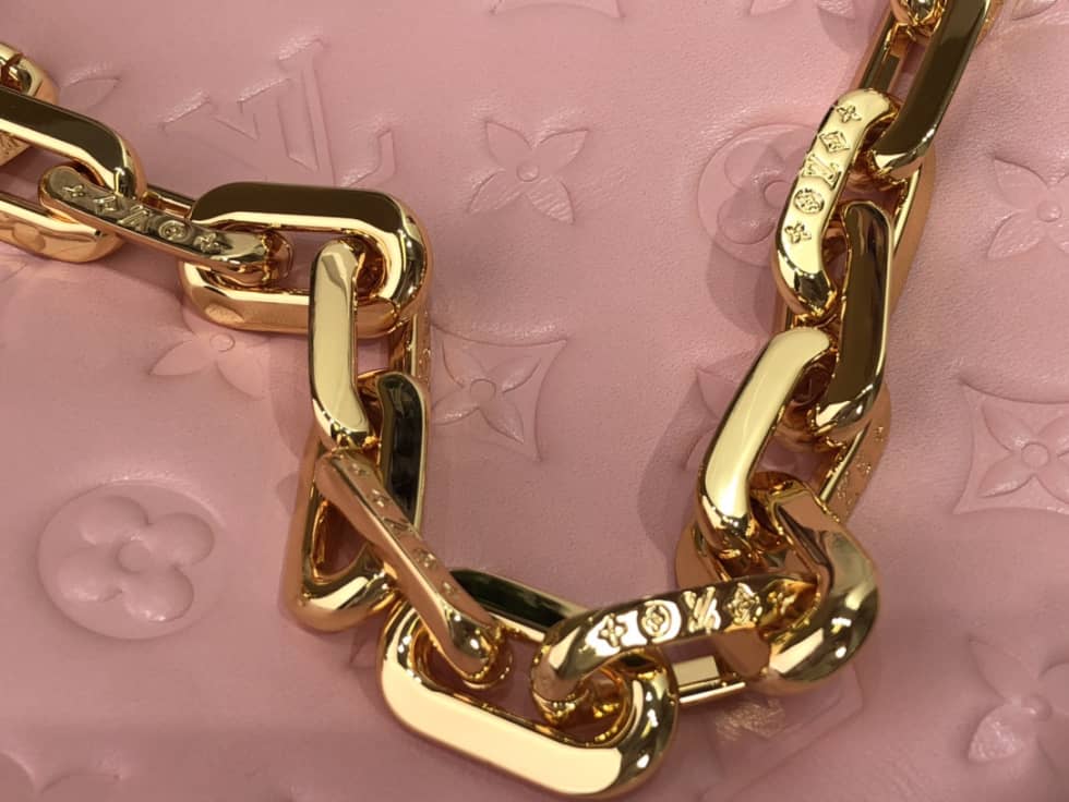 L0vis Vvtt0n Embossed Lambskin Coussin PM Pink M58628 Replica Shoulder Bag