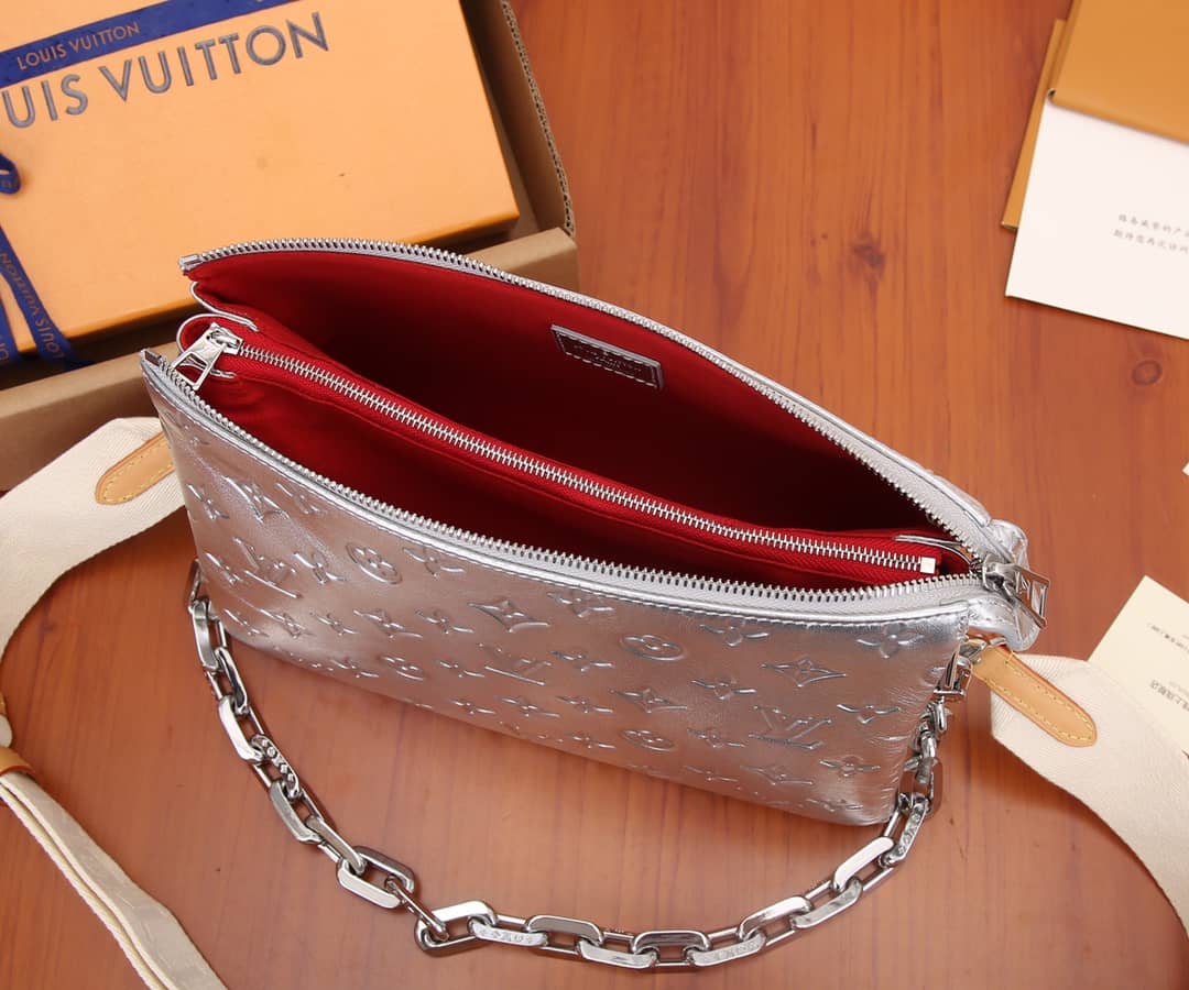 L0vis Vvtt0n Coussin PM Monogram Embossed Replica Crossbody Bag Silver M57790