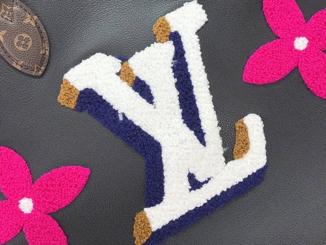 L0vis Vvtt0n Onthego GM Leather Shearling Bag Black Replica M56958