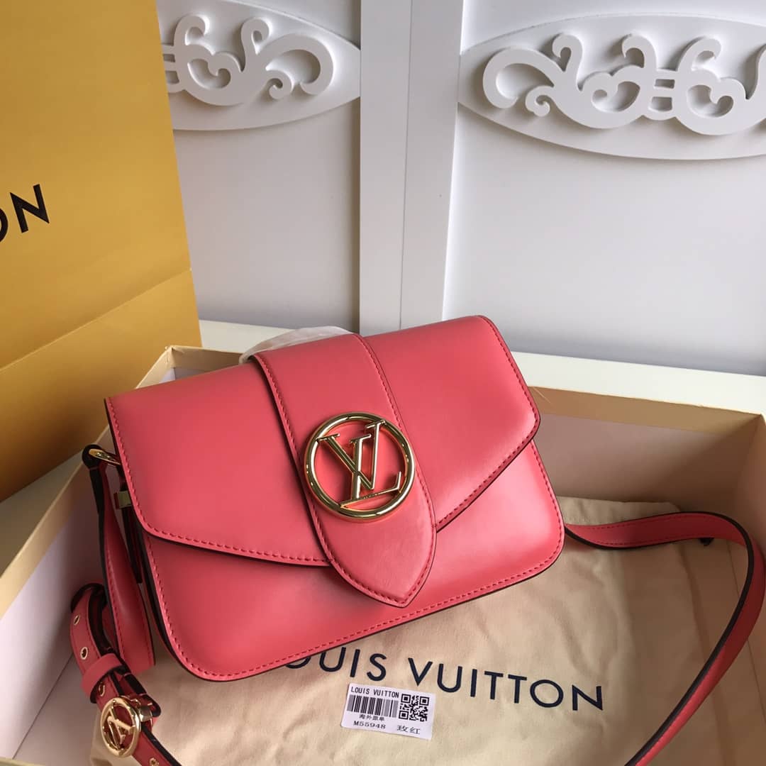 L0vis Vvtt0n Pont9 Neuf Leather Replica Shoulder Bag Red M55948