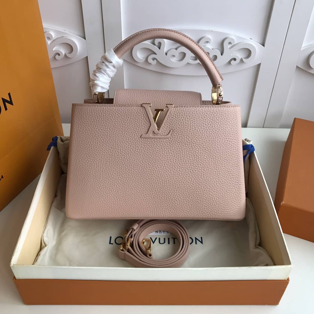 L0vis Vvtt0n Capucines Taurillon Leather BB Bag Replica Pink M52451