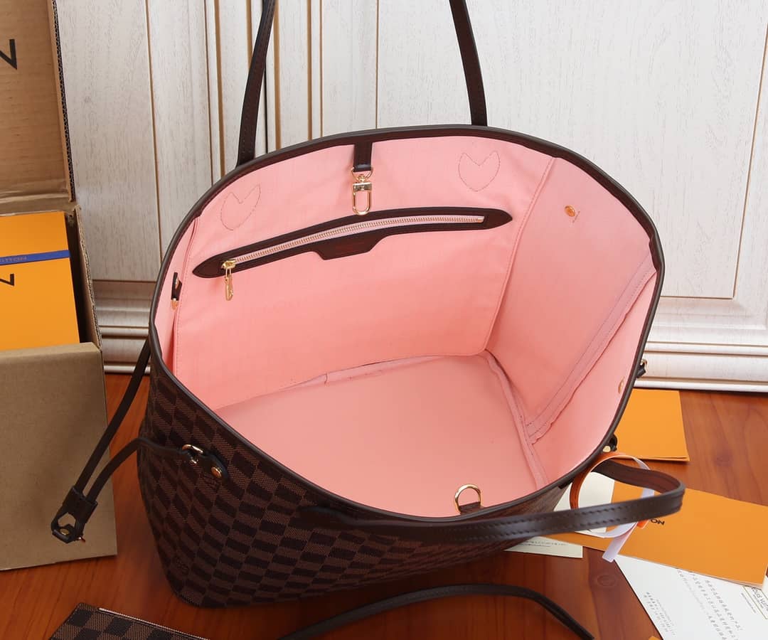 L0vis Vvtt0n Neverfull Dupe MM Damier Ebene Tote Replica Pink N41358