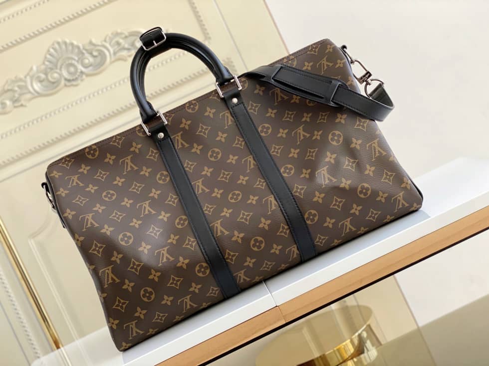 LV Duffle Bag Replica Monogram Keepall Bandouliere 45 Boston Bag Brown M41418