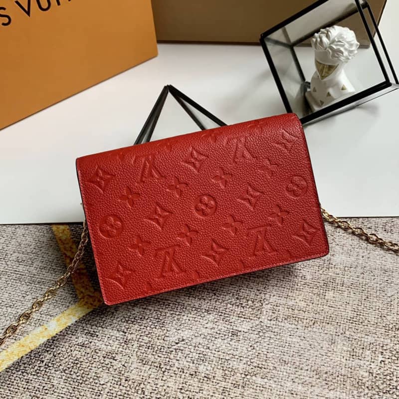 L0vis Vvtt0n Monogram Empreinte Vavin Chain Long Wallet Replica Red M67839