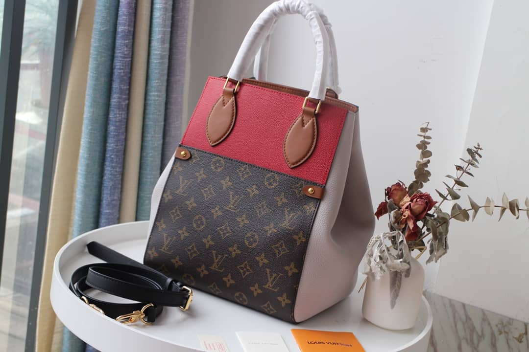 L0vis Vvtt0n Monogram Fold MM 2way Tote Replica Red M45409