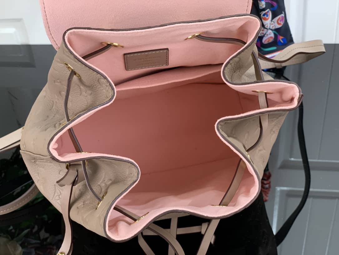 L0vis Vvtt0n Ann Platt Montsouris PM Noir Leather Replica Backpack Beige M45205