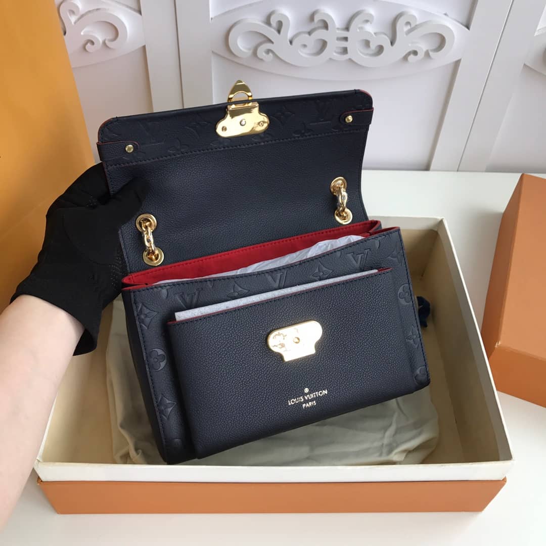 L0vis Vvtt0n Monogram Empreinte Vavin PM Chain Replica Shoulder Bag Black M44151