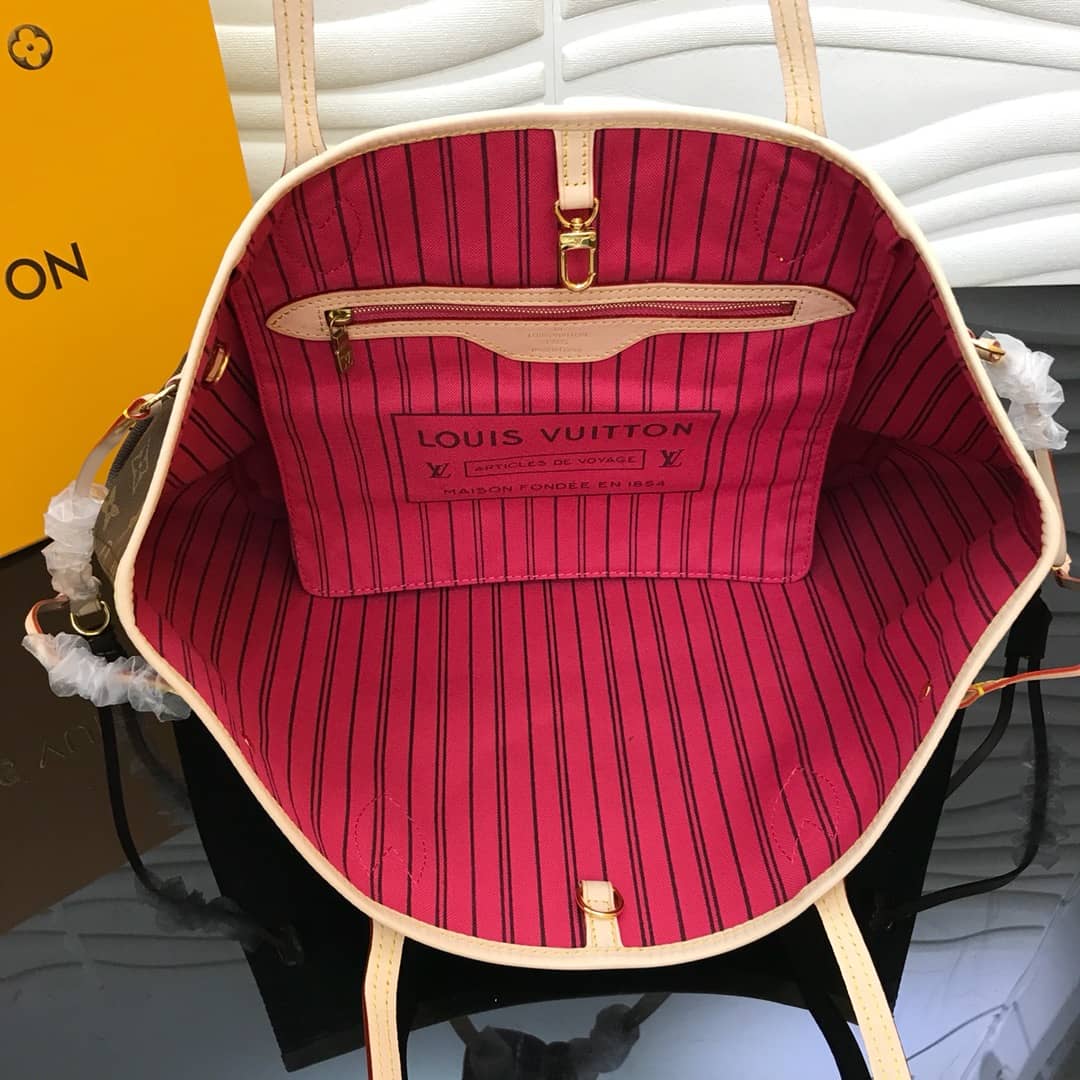 L0vis Vvtt0n Monogram Neverfull MM Bag Replica Pink M40995