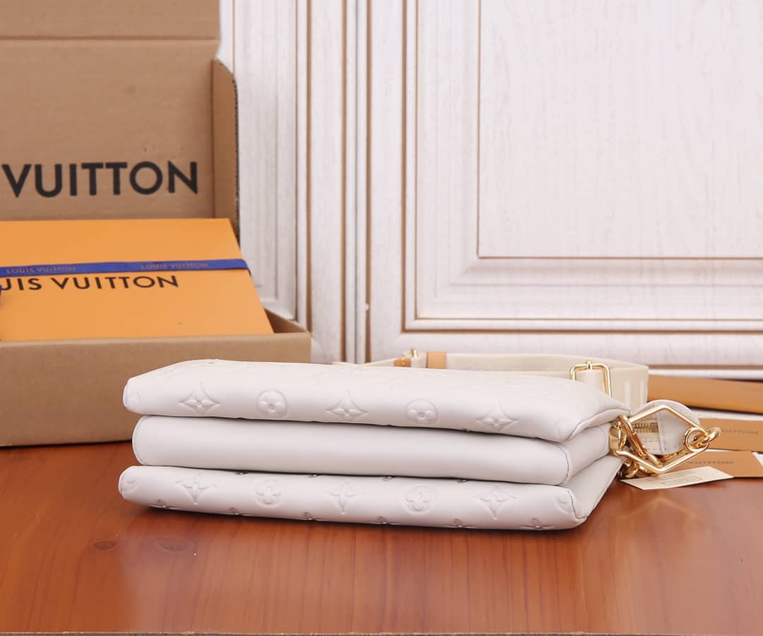 L0vis Vvtt0n Coussin PM Monogram Embossed Replica Crossbody Bag White M57790