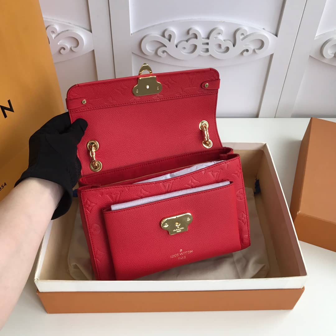 L0vis Vvtt0n Monogram Empreinte Vavin PM Chain Replica Shoulder Bag Red M44151