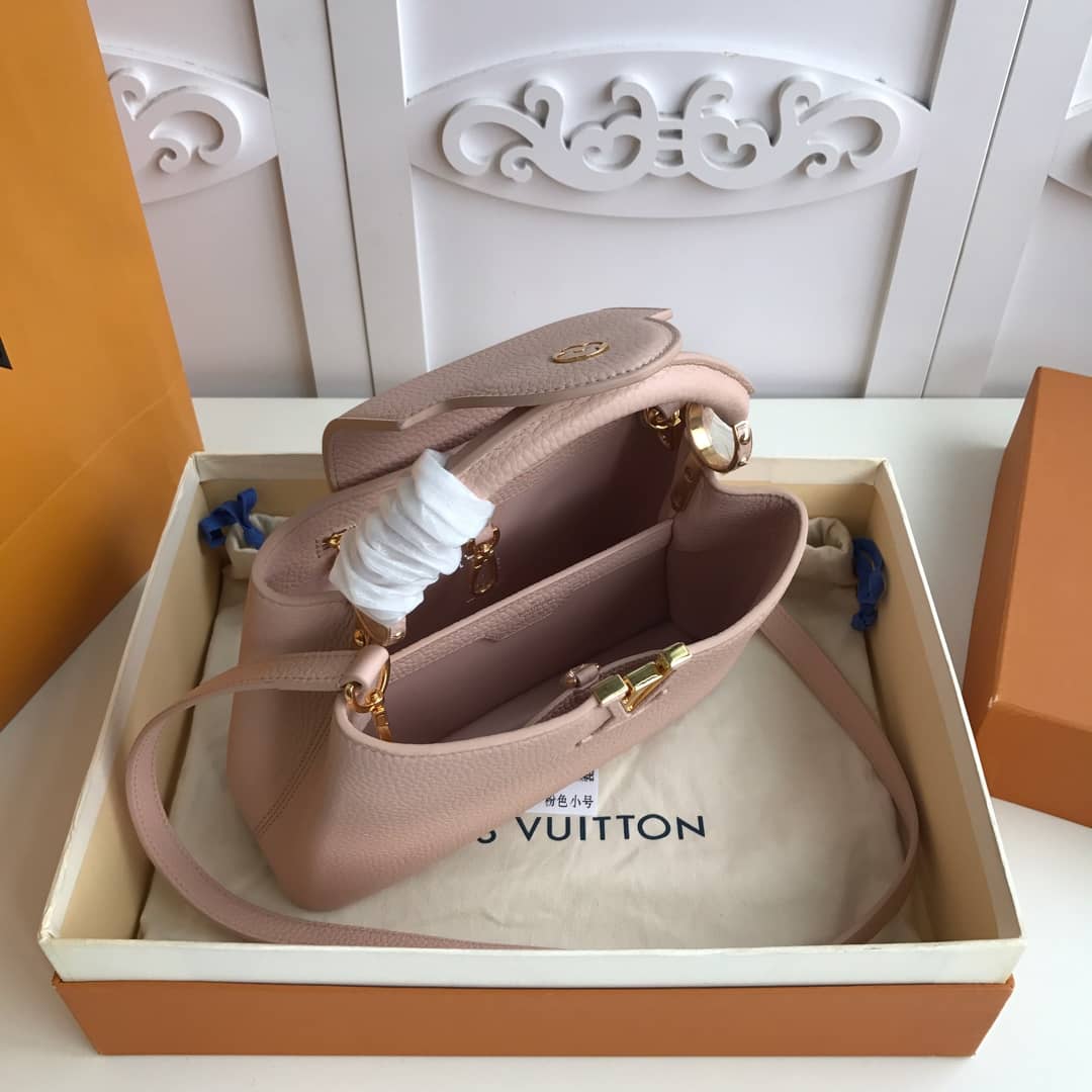 L0vis Vvtt0n Capucines Taurillon Leather BB Bag Replica Pink M52451