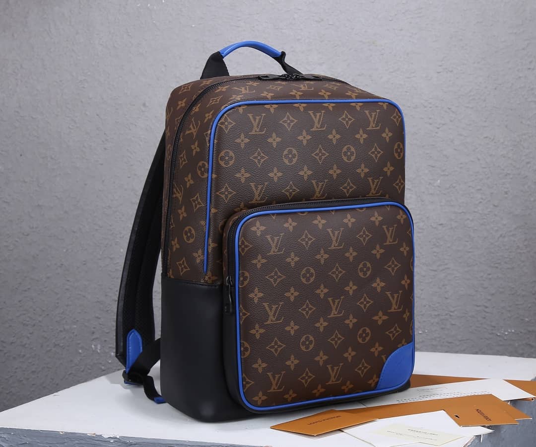 L0vis Vvtt0n Dean Canvas Monogram Macassar Blue Brown M45867 Replica Backpack