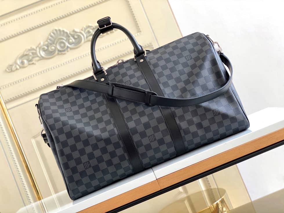 LV Duffle Bag Replica Monogram Keepall Bandouliere 45 Boston Bag Brown M41418